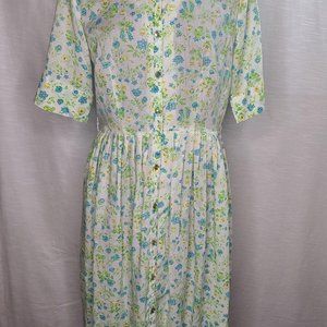 70's Vintage Sears Women's Floral Shirt Dress